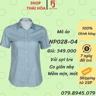 Thái Hoà Chính Hãng mẫu mới 2023 áo sơ mi hoạ tiết caro vải mềm NP028