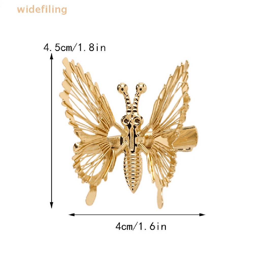 Kẹp Tóc Hình Bướm Chuyển Động Màu Vàng Dễ Thương Phong Cách Vintage