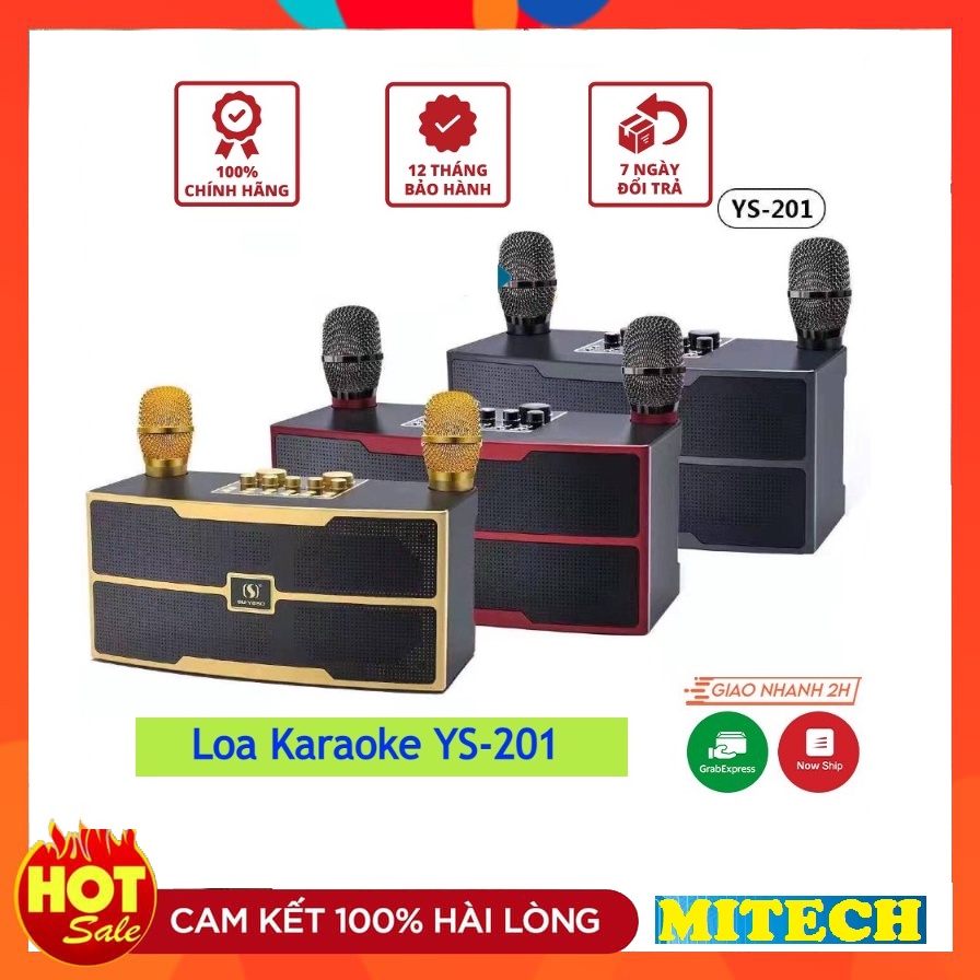 Loa Karaoke YS201 Phiên Bản Mới Nhất, Thiết Kế Cực Đẹp Âm Bass Cực Chất, Tặng Kèm 2 Micro Hát Cực Nhẹ. Bảo Hành 12 Tháng