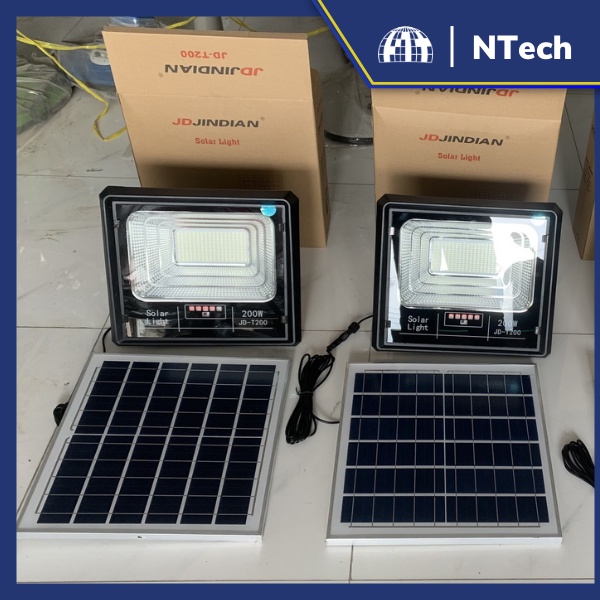 Đèn năng lượng mặt trời 200w mã JD-T200 JINDIAN - Khung Nhựa ABS - BH 1 năm