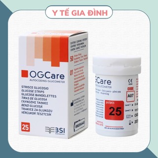 Que thử đường huyết ogcare dùng cho các dòng máy đo đường huyết ogcare tiện lợi độ chính xác cao 25 que