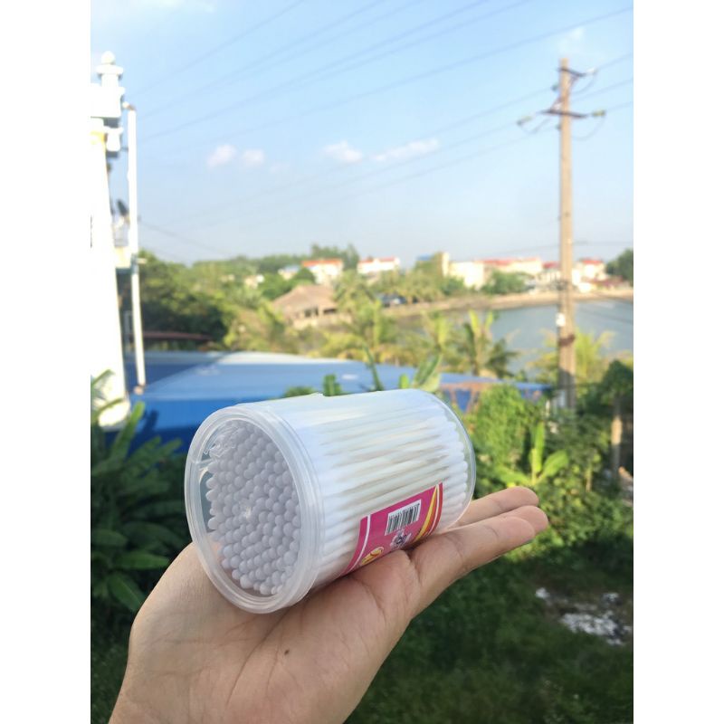 《HCM》Lọ tâm bông lấy ráy tai trẻ em Tú Phương  kháng khuẩn dạng lọ 180 que tròn