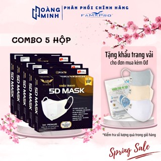 [5D Premium] Combo 50 cái Khẩu trang 5D Premium HM pro mask 4 lớp kháng khuẩn chống bụi mịn, chống nắng