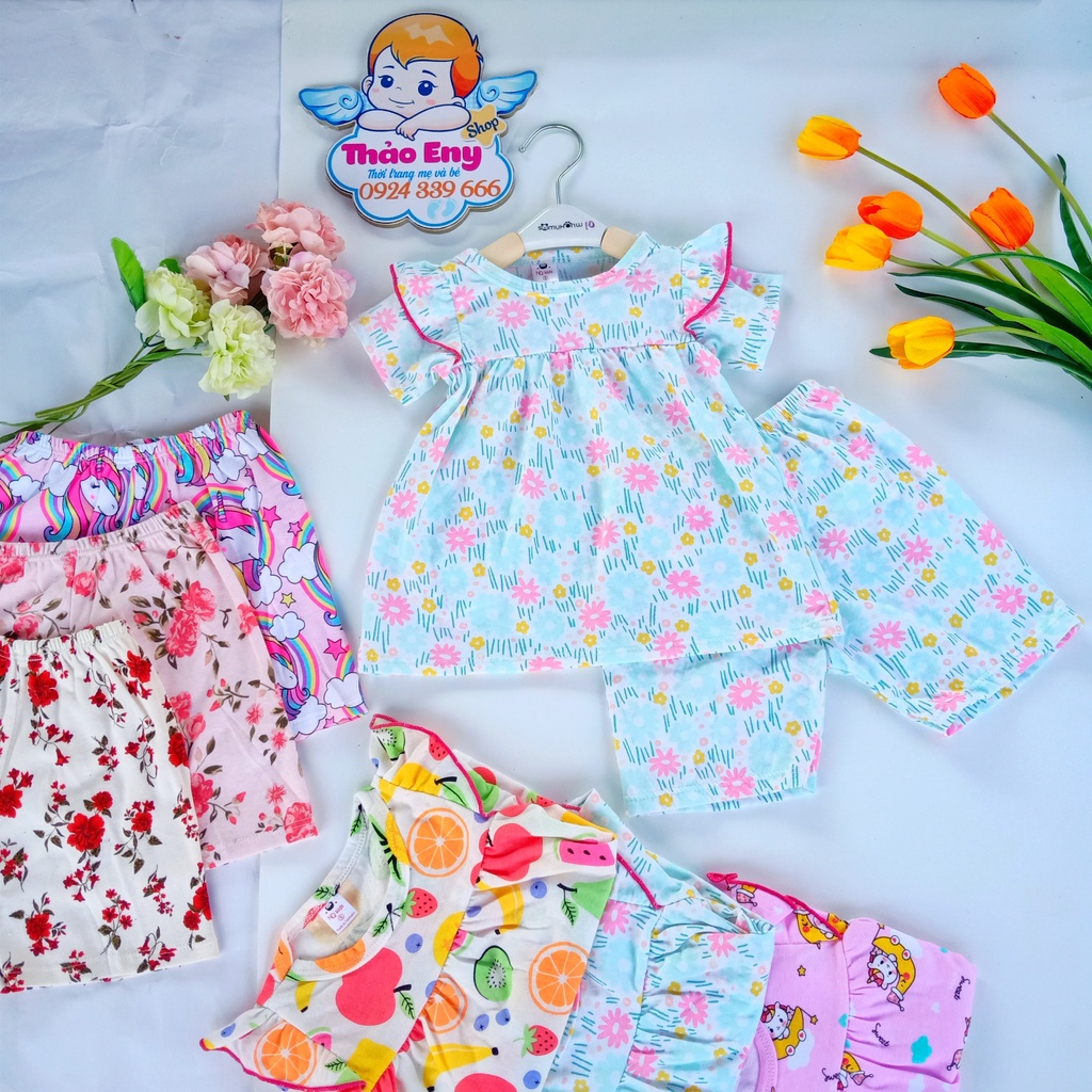 Bộ đồ bé gái cộc tay bánh bèo babydoll bozip xuất dư. 💞 Giao Màu Ngẫu Nhiên Đẹp💞