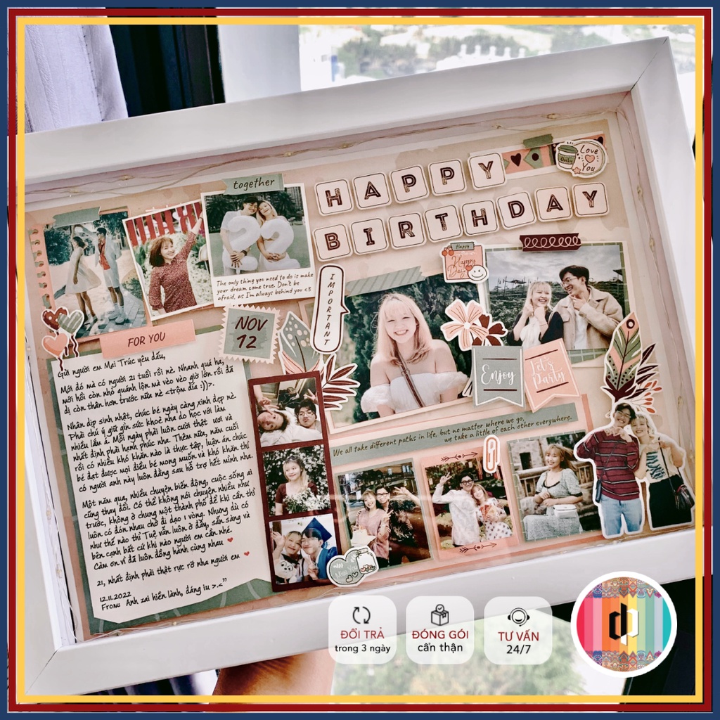 (20x30cm) Khung ảnh 3D Scrapframe lưu niệm Handmade Decor phòng - Khung tranh Quà tặng Đa dạng mẫu