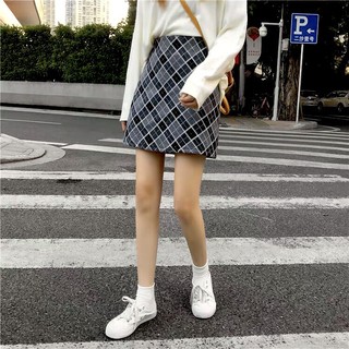 Chân váy dạ kẻ caro