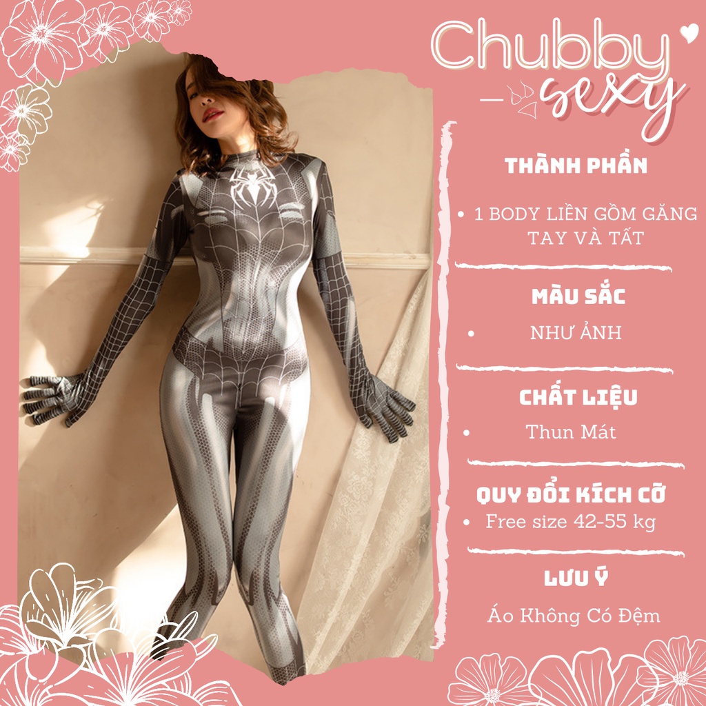 Bộ đồ ngủ sexy cosplay người nhện liền thân siêu tôn dáng CHUBBY.SEXY - CPL57