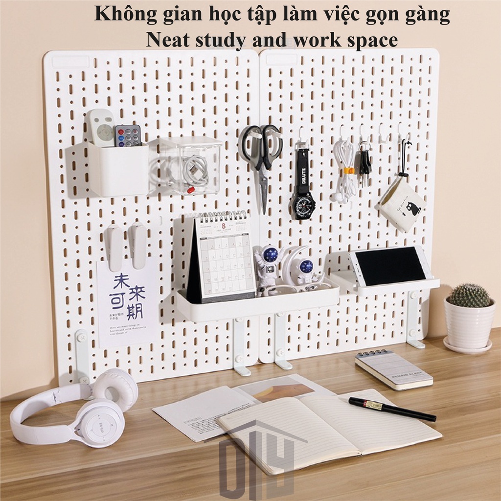 Pegboard để bàn Combo để đồ decor bàn học phòng bếp nhà tắm DIY Home