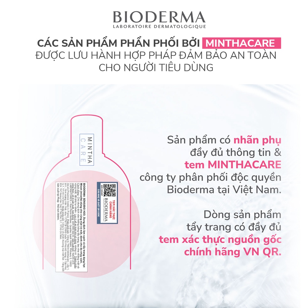 Dung dịch làm sạch và tẩy trang dành cho da hỗn hợp, da dầu và da mụn Bioderma Sebium H2O 500ml