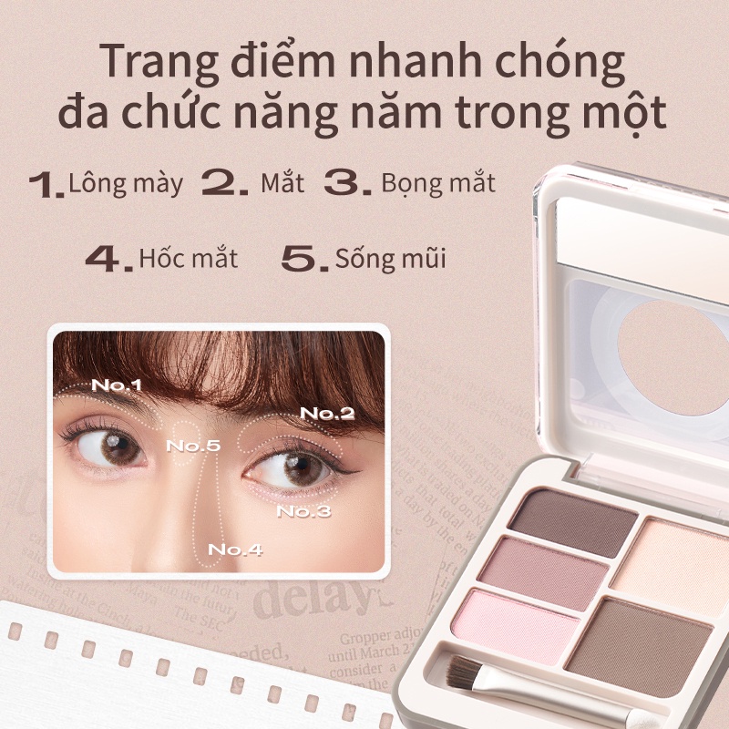 Bảng phấn mắt Judydoll 3.6g trang điểm bắt sáng tiện dụng