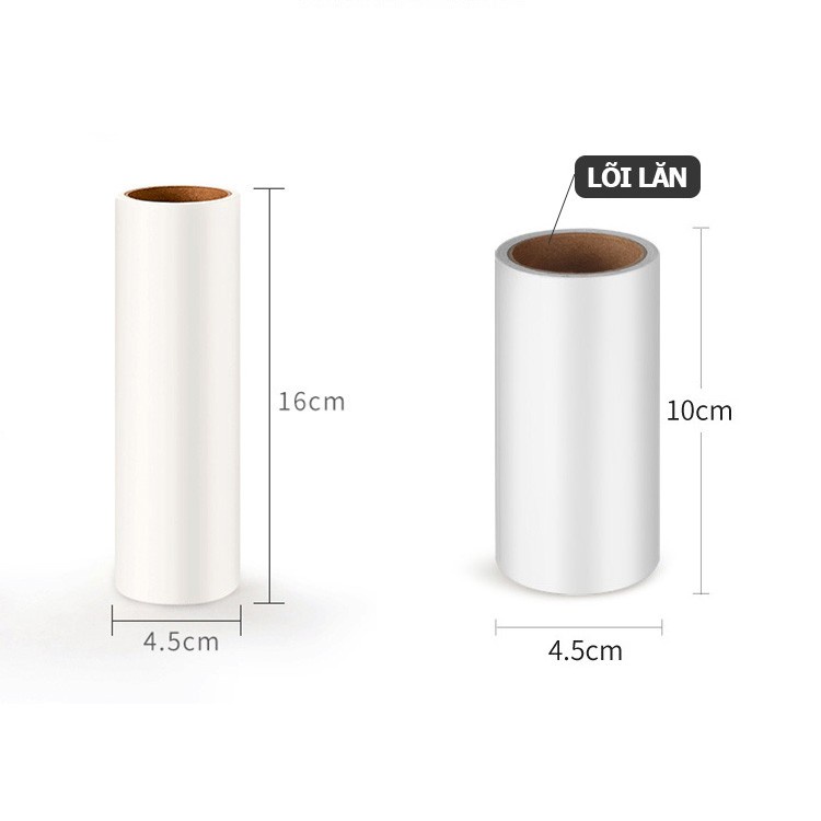 Lõi Lăn Bụi 10cm Làm Sạch Quần Áo, Lông Thú, Ga Giường - Lõi Dự Phòng Thay Thế 60 Tờ Sử Dụng Cho Cây Lăn Bụi P0333