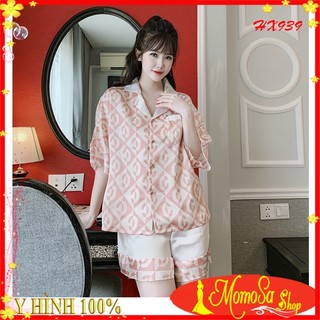 Đồ bộ nữ pijama mặc nhà ❤️freeship❤️ đồ bộ cộc tay lụa satin đẹp mặc ngủ mềm mịn momosa shop