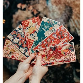 Combo 50 lì xì hoa lá mùa xuân 2023 giấy kraft siêu xinh
