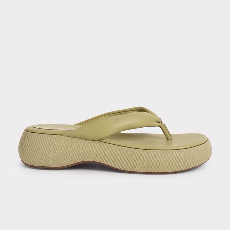 Dép kẹp đế bánh mì quai da CK xuất