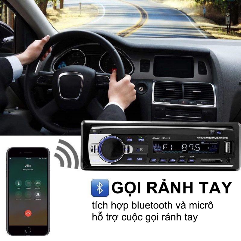 máy nghe nhạc mp3 JSD520,đầu mp3 bluetooth xe tải 12v,bluetooth Cho Xe Hơi, hỗ trợ MP3 / USB / SD / AUX-IN / FM | BigBuy360 - bigbuy360.vn