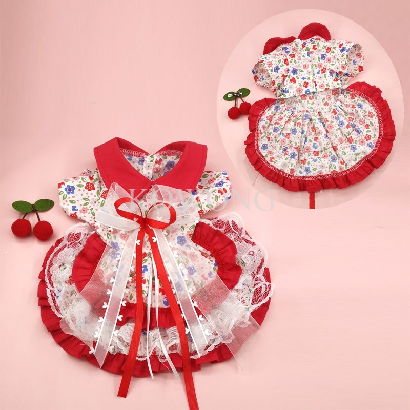 Đầm Xòe Công Chúa Phối Ren Đính Nơ Phong Cách Lolita Thời Trang Cho Cún Cưng / Mèo Cưng