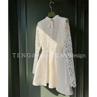 Váy Ren Dập Ly Ngực Phối Tafta