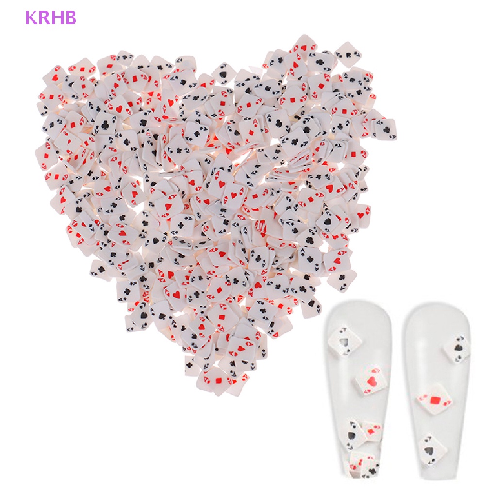 Túi 10g Hạt Đất Sét Polymer Thiết Kế Hình Lá Bài Poker 3D Trang Trí Móng Tay Nghệ Thuật Mới