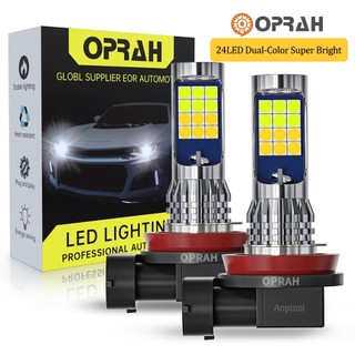 Set 2 đèn pha led drl h7 h11 h3 9005 9006 hb3 hb4 12v ánh sáng trắng / vàng cho xe mô tô