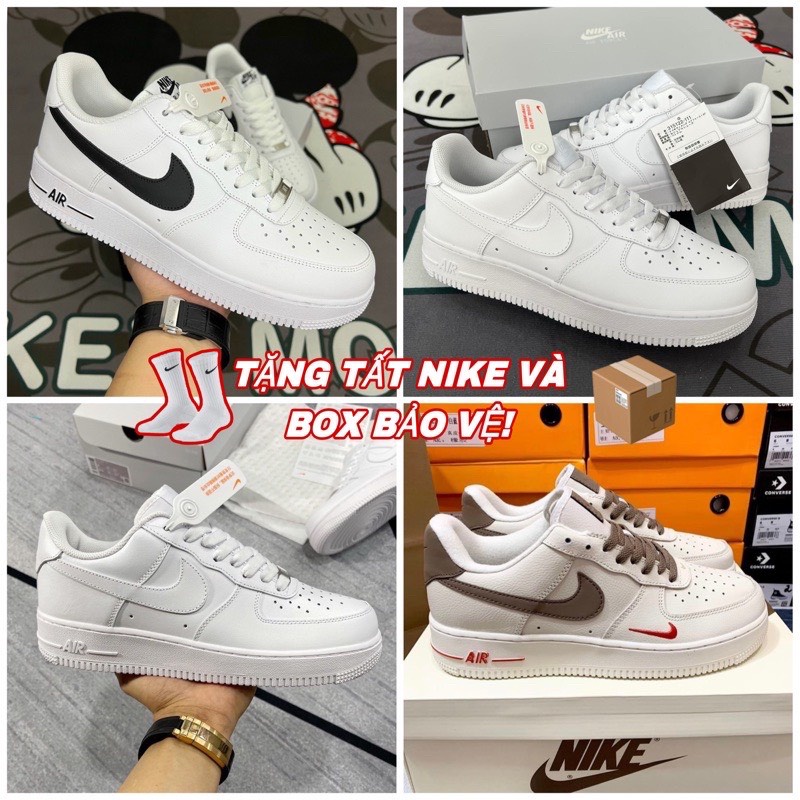 Giày _Nike Air Force 1 full màu hot trend, Af1 Trắng,Vệt Nâu,Vệt Đen Đế Air Hàng Cao Cấp Nhất Đủ Size Nam Nữ FullBoxBill