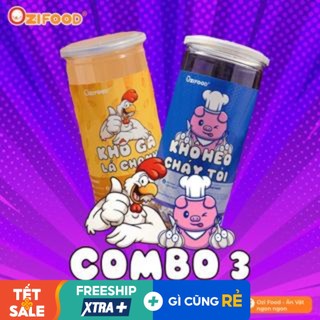 Combo khô gà lá chanh và khô heo cháy tỏi shop đồ ăn vặt