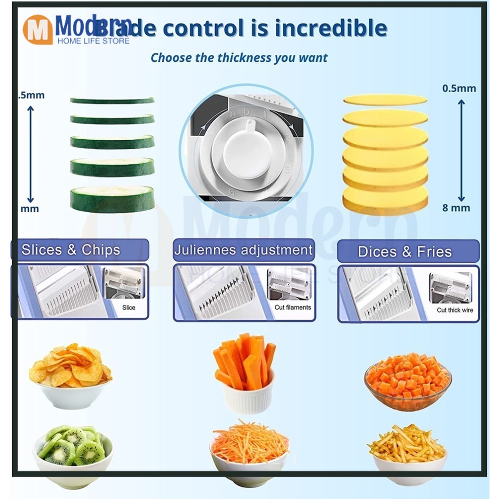 🇻🇳2023 Mới🇻🇳Máy Thái Rau Củ Quả Tiện với 4 lưỡi dao đơn, đa năng, sắc bén, tiện lợi - Vệ Sinh Tiêu Chuẩn An Toàn