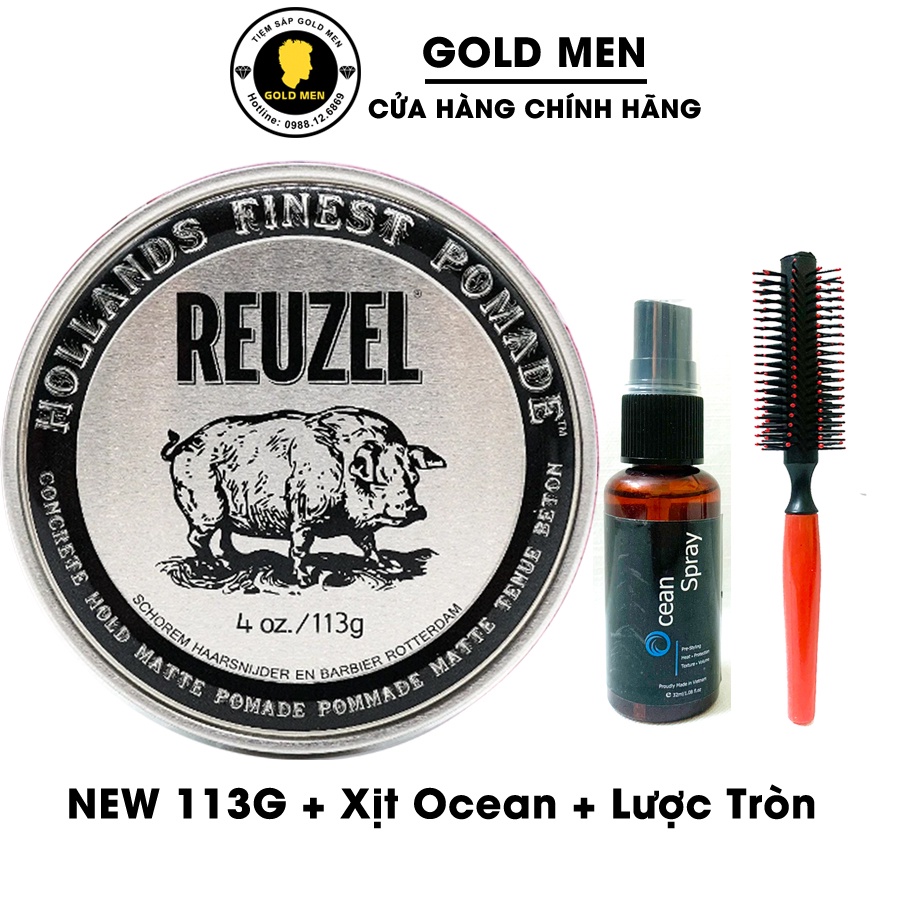 Reuzel Concrete Pomade, Pomade vuốt tóc + Tặng quà