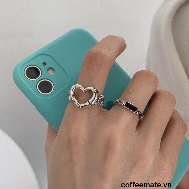 【coffeemate】⚡ Nhẫn hở hình trái tim thời trang