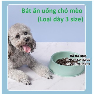 Bát ăn chó mèo Bát nhựa đơn bằng nhựa siêu bền loại dày (3 size) chén ăn uống thú cưng