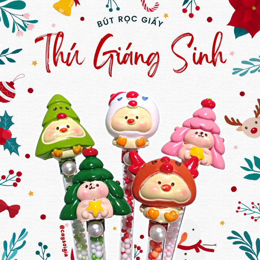 S111 - Bút dao rọc giấy thú Giáng Sinh Noel dễ thương unbox đơn hàng, cắt sticker băng dán washi tape - Cây Sồi Già