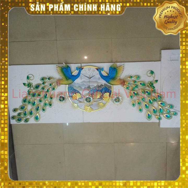 Đồng Hồ Treo Tường Trang Trí Chim Công Uyên Ương TP-066-1 (Hàng Chính Hãng)