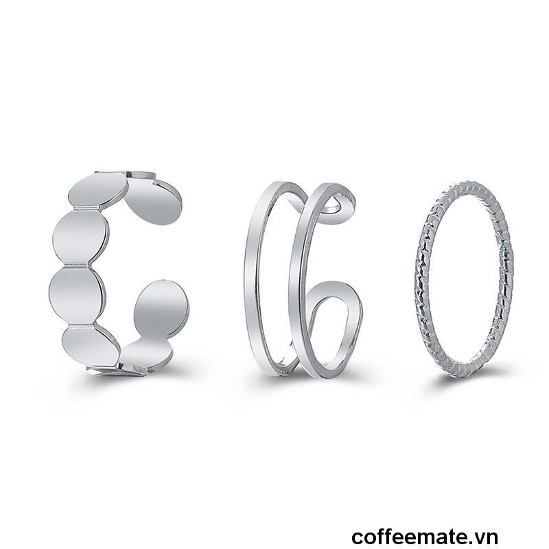 【coffeemate】⚡ Bộ Nhẫn Hở Phong Cách Hip Hop Cổ Điển Cho Nam Và Nữ