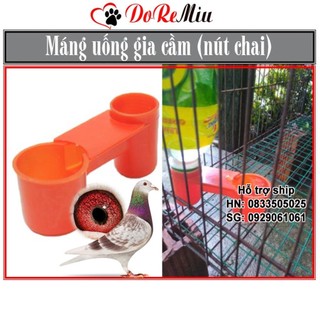 STHA- Máng uống tự động cho gà chọi chim bồ câu và gia cầm dạng nút chai màu cam (không bán kèm chai nước)