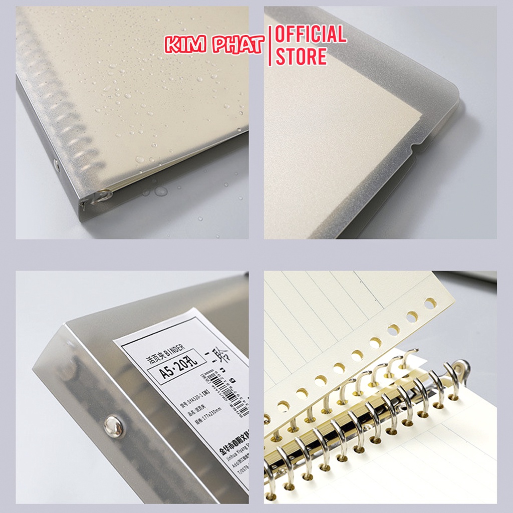 Sổ còng sắt Binder bìa nhựa A4 và Lõi Giấy caro, kẻ ngang