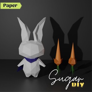 Thỏ Sugar - Mô hình giấy DIY có màu