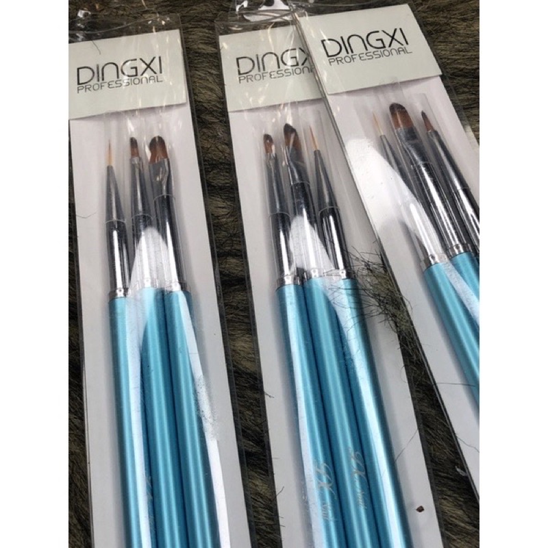 set 3 cây cọ Dingxi màu xanh làm móng