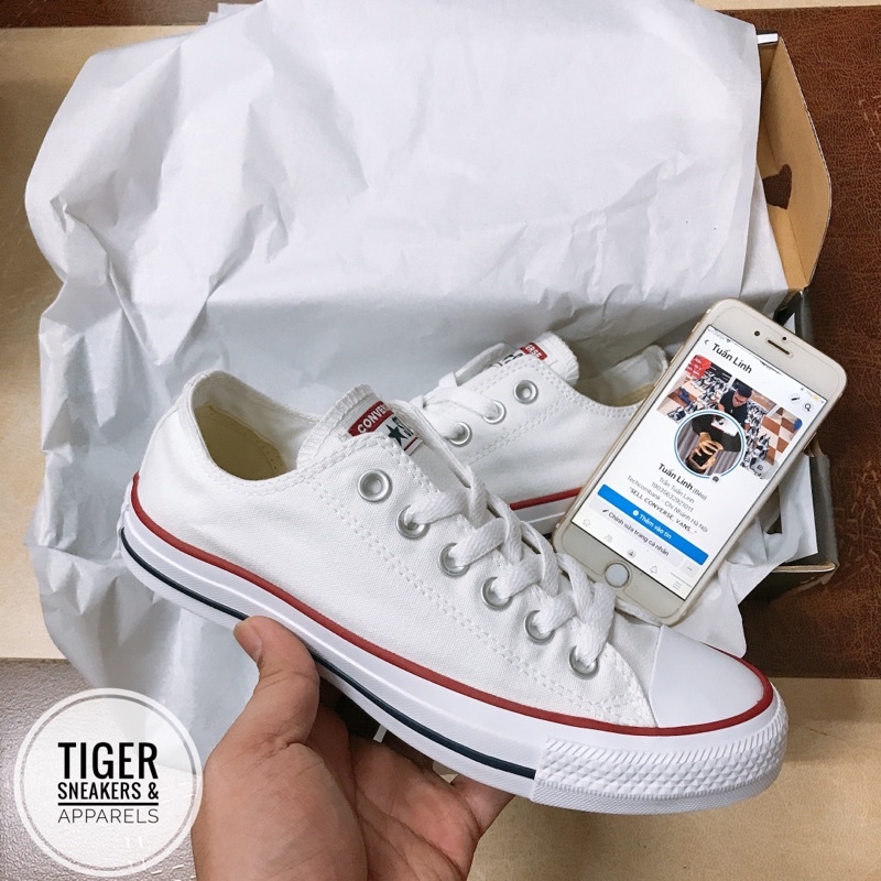 Tiger Sneakers - Giày Converse Chuck Taylor All Star Classic Low White  chính hãng | M7652C (CÓ TEM SIZE) | Shopee Việt Nam