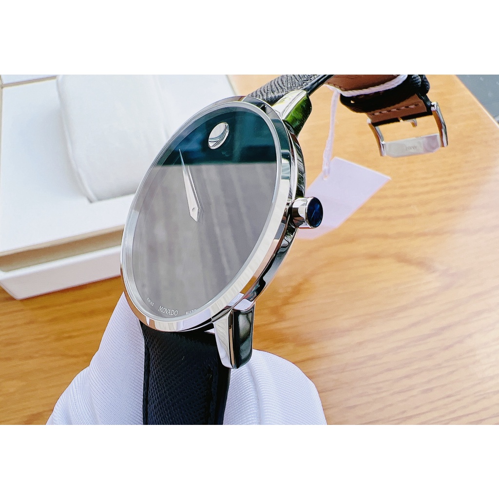 Đồng hồ nam chính hãng Movado 0607194 Museum classic - Máy pin Thụy Sĩ - Kính Sapphire- Dây da