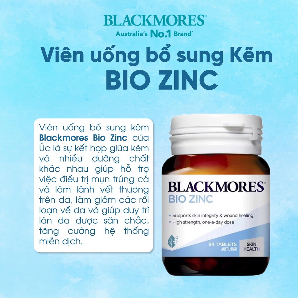 Viên bổ sung kẽm Bio Zinc Blackmores Úc 84 viên