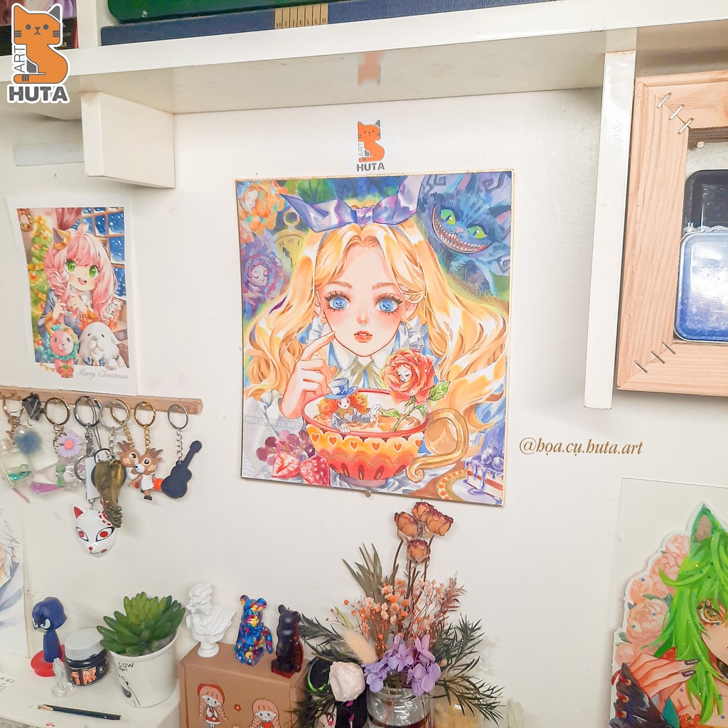 Bảng vẽ giấy Shikishi viền mạ vàng cao cấp Nhật Bản