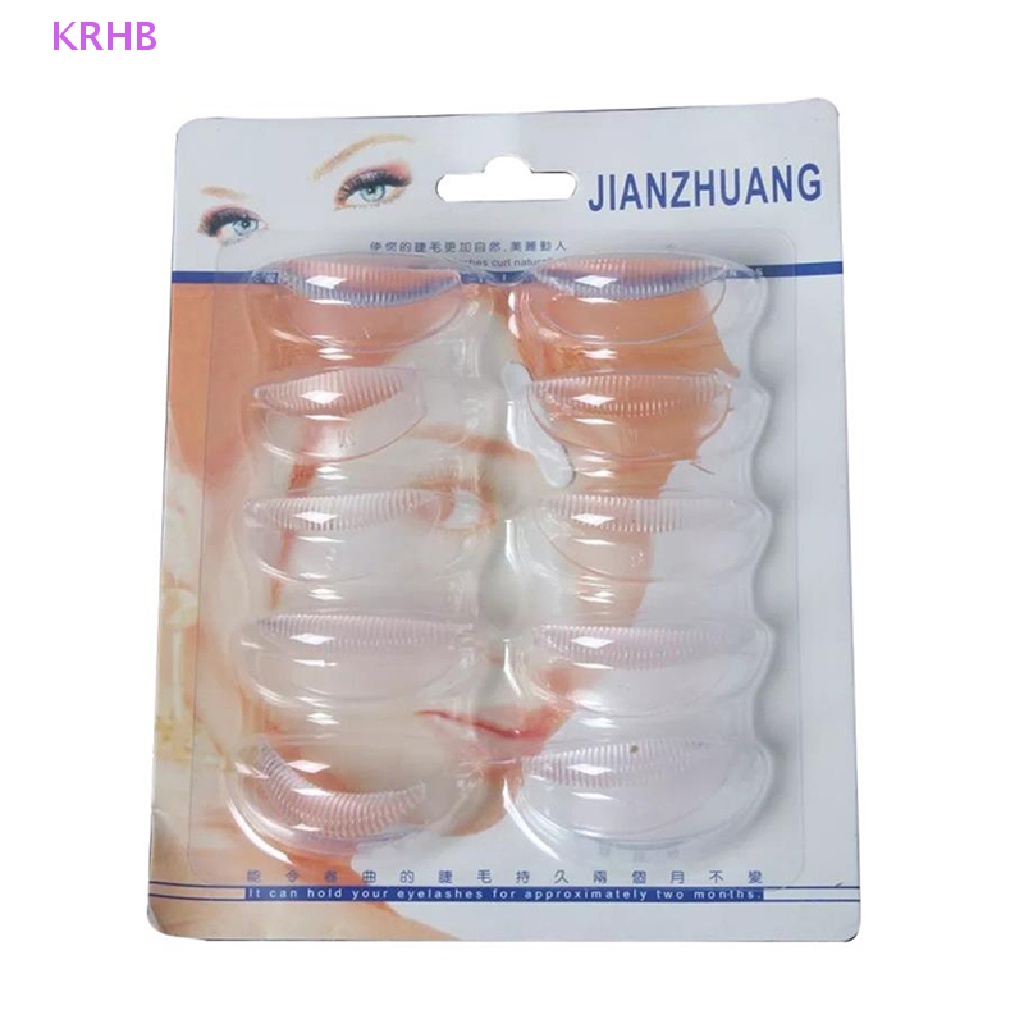 Set 5 Cặp Đệm Silicone Hỗ Trợ Uốn Cong Mi Tự Làm KRHB Size S M L Mới