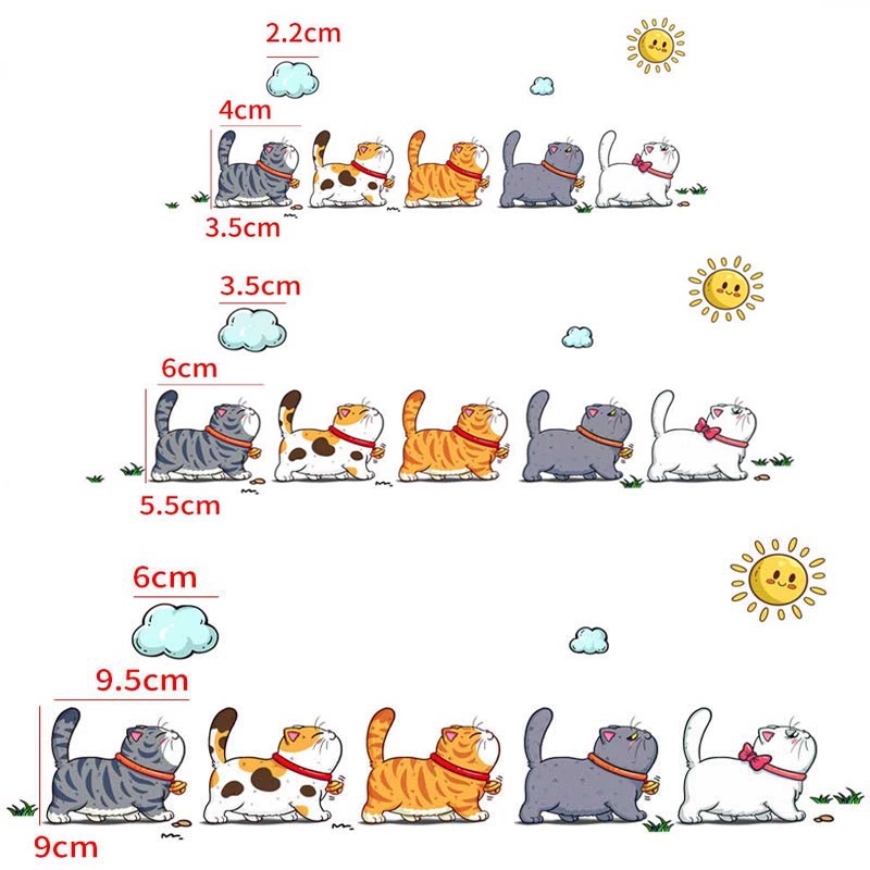 Đề Can Dán Trang Trí Xe Hơi Tự Dính Bằng PVC Chống Nước Hình Mèo Hoạt Hình Sáng Tạo