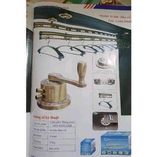 [ Trọn bộ] Giàn phơi thông minh Hòa Phát H006