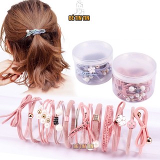 Thun thái cột tóc / 12 dây cột tóc Hàn Quốc cho bé tóc dày