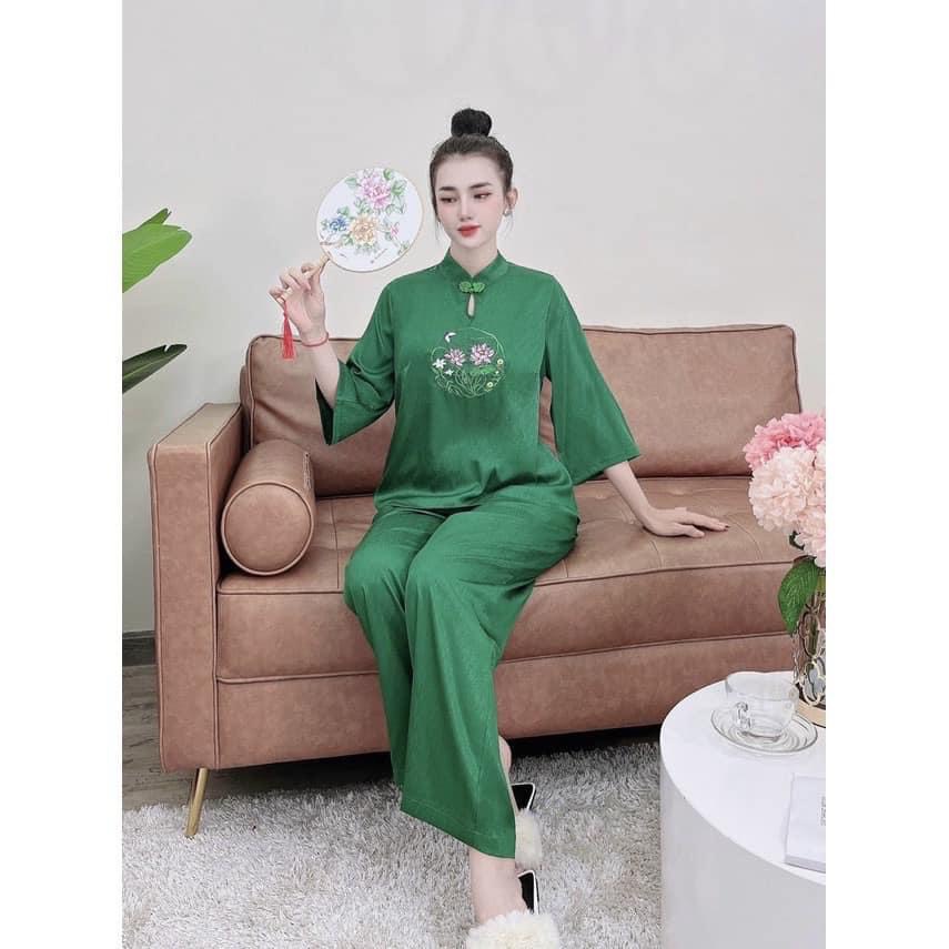 Đồ lam đi chùa đũi gấm thêu