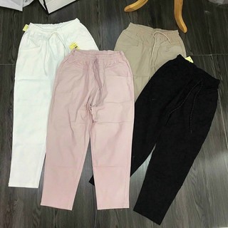 Quần lưng thun lỡ kaki mềm