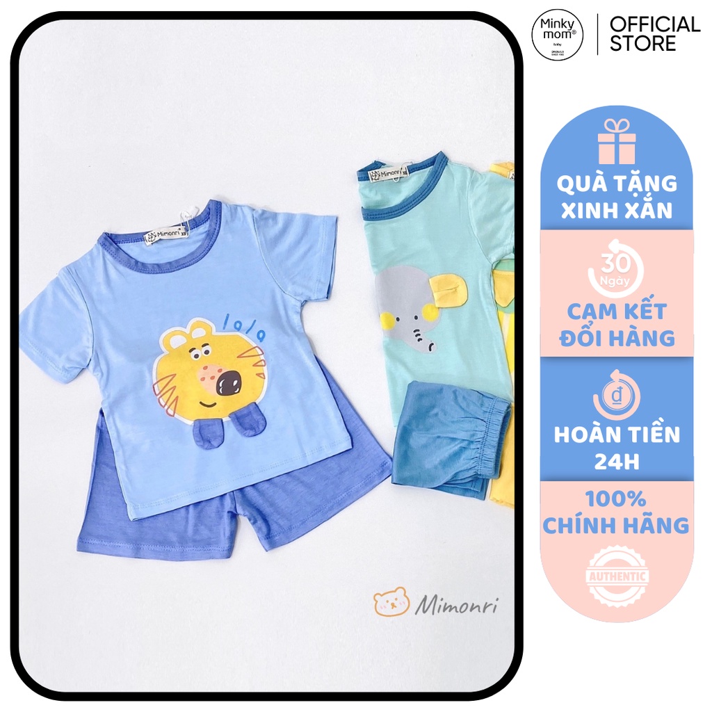 [SALE] Bộ Cộc Tay Bé Trai, Bé Gái RIMINO Vải Thun Lạnh Họa Tiết Chim Non, Đồ Bộ Cho Bé Mặc Nhà KW307