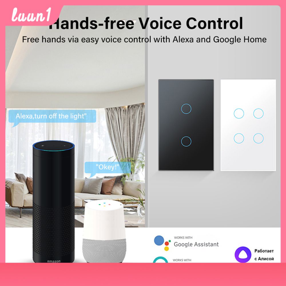 Có Hàng Công Tắc Cảm Ứng Thông Minh Tuya Wif 1/2/3/4 Nút Đèn Gắn Tường Cho Alexa Và Trợ Lý Google Home Thanh Toán Khi Nhận Hàng Tiêu Chuẩn Hoa Kỳ