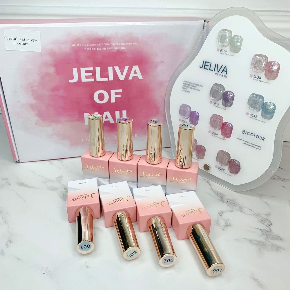 Set sơn gel mắt mèo JELIVA 8 màu NGHI THẢO