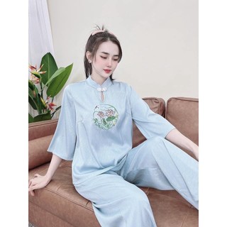 Đồ lam đi chùa đũi gấm thêu